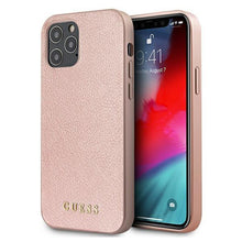 Заредете изображение във визуализатора на галерията – Guess GUHCP12LIGLRG iPhone 12 Pro Max 6,7" różowo-złoty/rose gold hardcase Iridescent - TopMag
