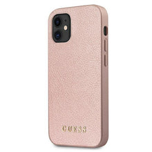 Заредете изображение във визуализатора на галерията – Guess GUHCP12SIGLRG iPhone 12 mini 5,4" różowo-złoty/rose gold hardcase Iridescent - TopMag
