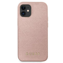Заредете изображение във визуализатора на галерията – Guess GUHCP12SIGLRG iPhone 12 mini 5,4" różowo-złoty/rose gold hardcase Iridescent - TopMag
