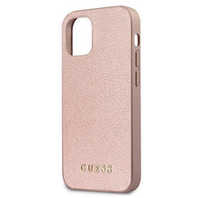 Заредете изображение във визуализатора на галерията – Guess GUHCP12SIGLRG iPhone 12 mini 5,4" różowo-złoty/rose gold hardcase Iridescent - TopMag
