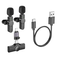Заредете изображение във визуализатора на галерията – Borofone Lavalier wireless microphone BFK12 Trophy 2 pieces Type C and Lightning black

