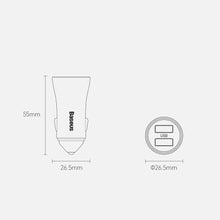 Заредете изображение във визуализатора на галерията – Baseus Golden Contactor Pro Fast Car Charger 2x USB 40 W Quick Charge SCP FCP AFC Blue (CCJD-A03) - TopMag
