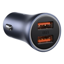 Заредете изображение във визуализатора на галерията – Baseus Golden Contactor Pro quick car charger 2x USB 40 W Quick Charge SCP FCP AFC + USB - USB Type C cable gray (TZCCJD-A0G) - TopMag
