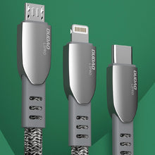 Заредете изображение във визуализатора на галерията – Dudao USB braided cable - micro USB 5 A 1 m gray (L3PROM gray) - TopMag
