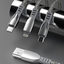 Заредете изображение във визуализатора на галерията – Dudao USB braided cable - micro USB 5 A 1 m gray (L3PROM gray) - TopMag
