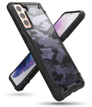 Заредете изображение във визуализатора на галерията – Ringke Fusion X Design durable PC Case with TPU Bumper for Samsung Galaxy S21+ 5G (S21 Plus 5G) Camo Black (XDSG0045) - TopMag
