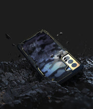 Заредете изображение във визуализатора на галерията – Ringke Fusion X Design durable PC Case with TPU Bumper for Samsung Galaxy S21+ 5G (S21 Plus 5G) Camo Black (XDSG0045) - TopMag
