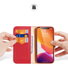 Заредете изображение във визуализатора на галерията – Dux Ducis Hivo Genuine Leather Bookcase type case for iPhone 11 Pro red - TopMag
