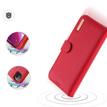 Заредете изображение във визуализатора на галерията – Dux Ducis Hivo Genuine Leather Bookcase type case for iPhone 11 Pro red - TopMag
