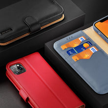 Заредете изображение във визуализатора на галерията – Dux Ducis Hivo Genuine Leather Bookcase type case for iPhone 11 Pro red - TopMag
