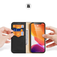 Заредете изображение във визуализатора на галерията – Dux Ducis Hivo Genuine Leather Bookcase type case for iPhone 11 Pro Max black - TopMag
