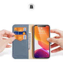 Заредете изображение във визуализатора на галерията – Dux Ducis Hivo Genuine Leather Bookcase type case for iPhone 11 Pro Max blue - TopMag
