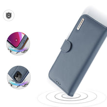 Заредете изображение във визуализатора на галерията – Dux Ducis Hivo Genuine Leather Bookcase type case for iPhone 11 Pro Max blue - TopMag
