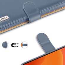Заредете изображение във визуализатора на галерията – Dux Ducis Hivo Genuine Leather Bookcase type case for iPhone 11 Pro Max blue - TopMag
