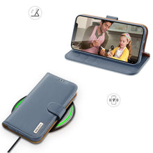 Заредете изображение във визуализатора на галерията – Dux Ducis Hivo Genuine Leather Bookcase type case for iPhone 11 Pro Max blue - TopMag
