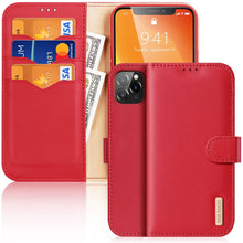 Заредете изображение във визуализатора на галерията – Dux Ducis Hivo Genuine Leather Bookcase type case for iPhone 11 Pro Max red - TopMag
