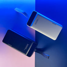 Заредете изображение във визуализатора на галерията – Dudao powerbank 30000 mAh 3x USB with LED lamp black (K8s + black) - TopMag
