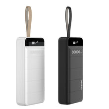 Заредете изображение във визуализатора на галерията – Dudao powerbank 30000 mAh 3x USB with LED lamp black (K8s + black) - TopMag
