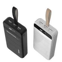 Заредете изображение във визуализатора на галерията – Dudao powerbank 30000 mAh 3x USB with LED lamp black (K8s + black) - TopMag
