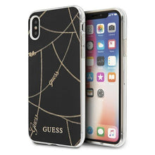 Заредете изображение във визуализатора на галерията – Guess GUHCI65PCUCHBK iPhone Xs Max czarny/black hardcase Gold Chain Collection - TopMag
