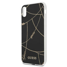 Заредете изображение във визуализатора на галерията – Guess GUHCI65PCUCHBK iPhone Xs Max czarny/black hardcase Gold Chain Collection - TopMag
