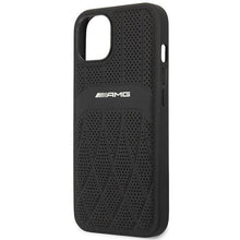 Заредете изображение във визуализатора на галерията – AMG AMHCP13MOSDBK iPhone 13 6.1" black/black hardcase Leather Curved Lines
