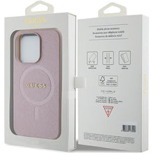 Заредете изображение във визуализатора на галерията – Original Case GUESS hardcase Saffiano MagSafe GUHMP15XPSAHMCP for Iphone 15 Pro Max pink
