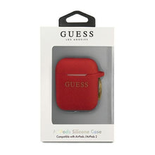 Заредете изображение във визуализатора на галерията – Guess GUACCSILGLRE AirPods cover czerwony/red Silicone Glitter - TopMag

