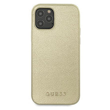Заредете изображение във визуализатора на галерията – Guess GUHCP12MIGLGO iPhone 12/12 Pro 6,1" złoty/gold hardcase Iridescent - TopMag
