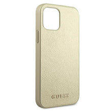 Заредете изображение във визуализатора на галерията – Guess GUHCP12MIGLGO iPhone 12/12 Pro 6,1" złoty/gold hardcase Iridescent - TopMag
