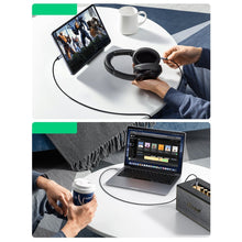 Заредете изображение във визуализатора на галерията – Ugreen AUX stereo audio cable 3.5 mm mini jack - USB Type C for tablet phone 1m black (CM450 20192) - TopMag
