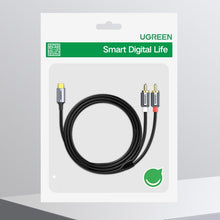 Заредете изображение във визуализатора на галерията – Ugreen audio cable USB Type C (male) - 2RCA (male) 1.5m gray (20193 CM451) - TopMag
