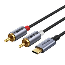 Заредете изображение във визуализатора на галерията – Ugreen audio cable USB Type C (male) - 2RCA (male) 1.5m gray (20193 CM451) - TopMag
