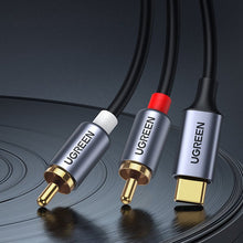 Заредете изображение във визуализатора на галерията – Ugreen audio cable USB Type C (male) - 2RCA (male) 1.5m gray (20193 CM451) - TopMag

