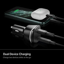 Заредете изображение във визуализатора на галерията – SPIGEN PC1800 POWERARC 2-PORT CAR CHARGER PD30W / QC.3.0 BLACK - TopMag
