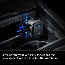 Заредете изображение във визуализатора на галерията – SPIGEN PC1800 POWERARC 2-PORT CAR CHARGER PD30W / QC.3.0 BLACK - TopMag
