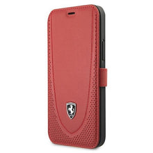 Заредете изображение във визуализатора на галерията – Ferrari FEOGOFLBKP12LRE iPhone 12 Pro Max 6,7" czerwony/red book Off Track Perforated - TopMag
