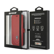 Заредете изображение във визуализатора на галерията – Ferrari FEOGOFLBKP12LRE iPhone 12 Pro Max 6,7" czerwony/red book Off Track Perforated - TopMag

