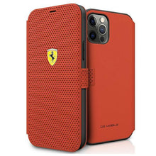 Заредете изображение във визуализатора на галерията – Ferrari FESPEFLBKP12LRE iPhone 12 Pro Max 6,7&quot; czerwony/red book On Track Perforated - TopMag
