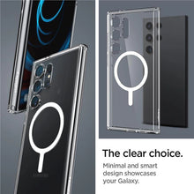 Заредете изображение във визуализатора на галерията – Spigen Ultra Hybrid OneTap Ring Case with MagSafe for Samsung Galaxy S24 Ultra - Transparent and White
