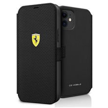Заредете изображение във визуализатора на галерията – Ferrari FESPEFLBKP12SBK iPhone 12 mini 5,4" czarny/black book On Track Perforated - TopMag

