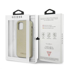 Заредете изображение във визуализатора на галерията – Guess GUHCP12LIGLGO iPhone 12 Pro Max 6,7" złoty/gold hardcase Iridescent - TopMag
