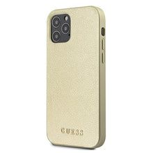 Заредете изображение във визуализатора на галерията – Guess GUHCP12LIGLGO iPhone 12 Pro Max 6,7" złoty/gold hardcase Iridescent - TopMag
