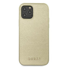 Заредете изображение във визуализатора на галерията – Guess GUHCP12LIGLGO iPhone 12 Pro Max 6,7" złoty/gold hardcase Iridescent - TopMag

