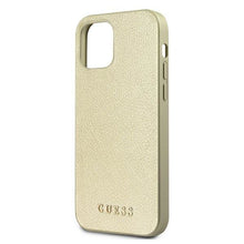 Заредете изображение във визуализатора на галерията – Guess GUHCP12LIGLGO iPhone 12 Pro Max 6,7" złoty/gold hardcase Iridescent - TopMag
