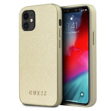 Заредете изображение във визуализатора на галерията – Guess GUHCP12SIGLGO iPhone 12 mini 5,4" złoty/gold hardcase Iridescent - TopMag
