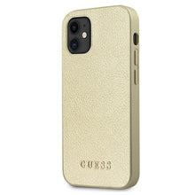 Заредете изображение във визуализатора на галерията – Guess GUHCP12SIGLGO iPhone 12 mini 5,4" złoty/gold hardcase Iridescent - TopMag
