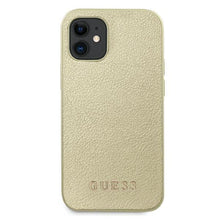 Заредете изображение във визуализатора на галерията – Guess GUHCP12SIGLGO iPhone 12 mini 5,4" złoty/gold hardcase Iridescent - TopMag
