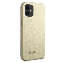Заредете изображение във визуализатора на галерията – Guess GUHCP12SIGLGO iPhone 12 mini 5,4" złoty/gold hardcase Iridescent - TopMag
