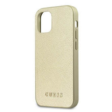 Заредете изображение във визуализатора на галерията – Guess GUHCP12SIGLGO iPhone 12 mini 5,4" złoty/gold hardcase Iridescent - TopMag
